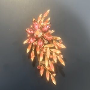 VINTAGE- Judy Lee Pink Rhinestone Brooch